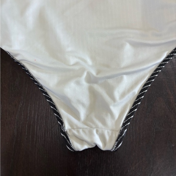 Shade & Shore Black & White Striped High Rise Bikini Batjing Suit Bottoms Size S - Picture 3 of 10